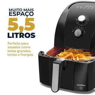 Cesto aberto da Air Fryer Britânia BFR50 5.5L com revestimento antiaderente